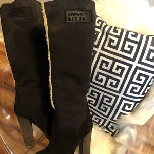 Miss Sixty winter suede leather high heels boots